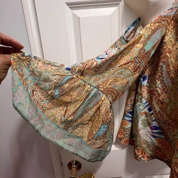 Camilla 100% silk drop shoulder top - Make love not war NWT - Picture 6 of 13